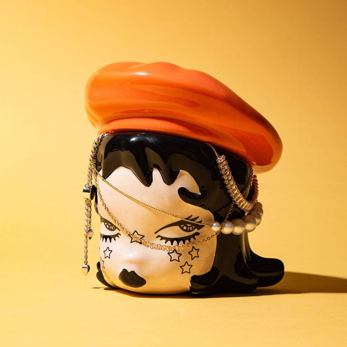 Ramona Ceramic Storage Jar: Red Beret