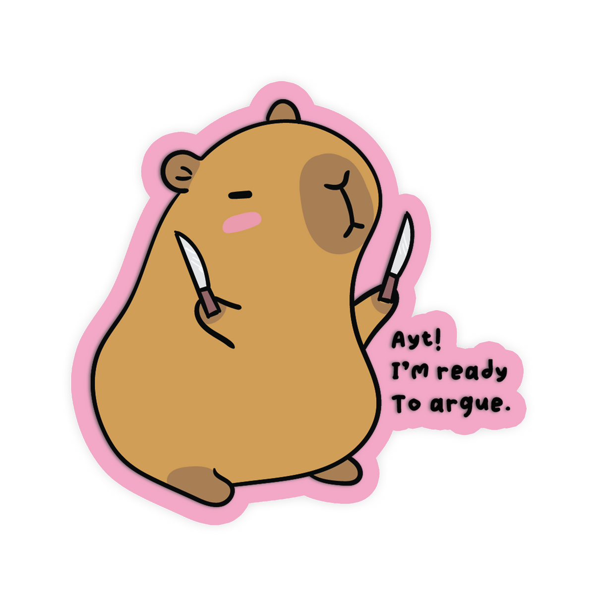 Chaos Capybara - Silly Animal Textured Stickers