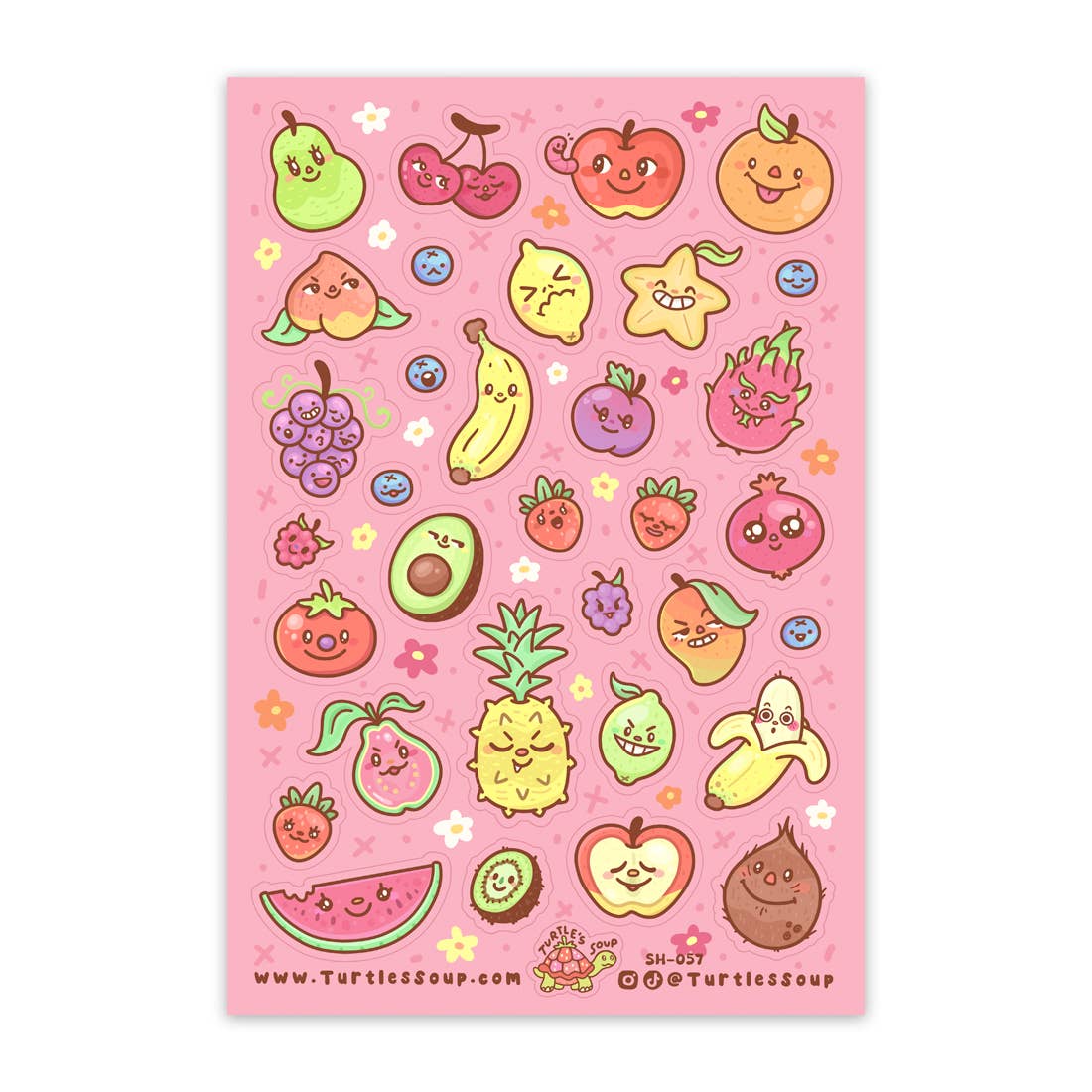 Cute Fruits Planner Journal Kawaii Glitter Sticker Sheet
