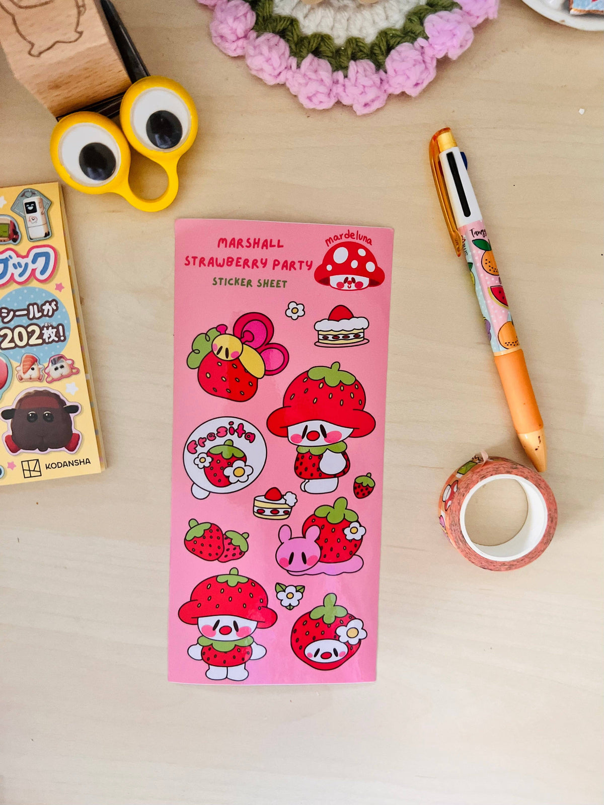 Strawberry Marshall Sticker Sheet