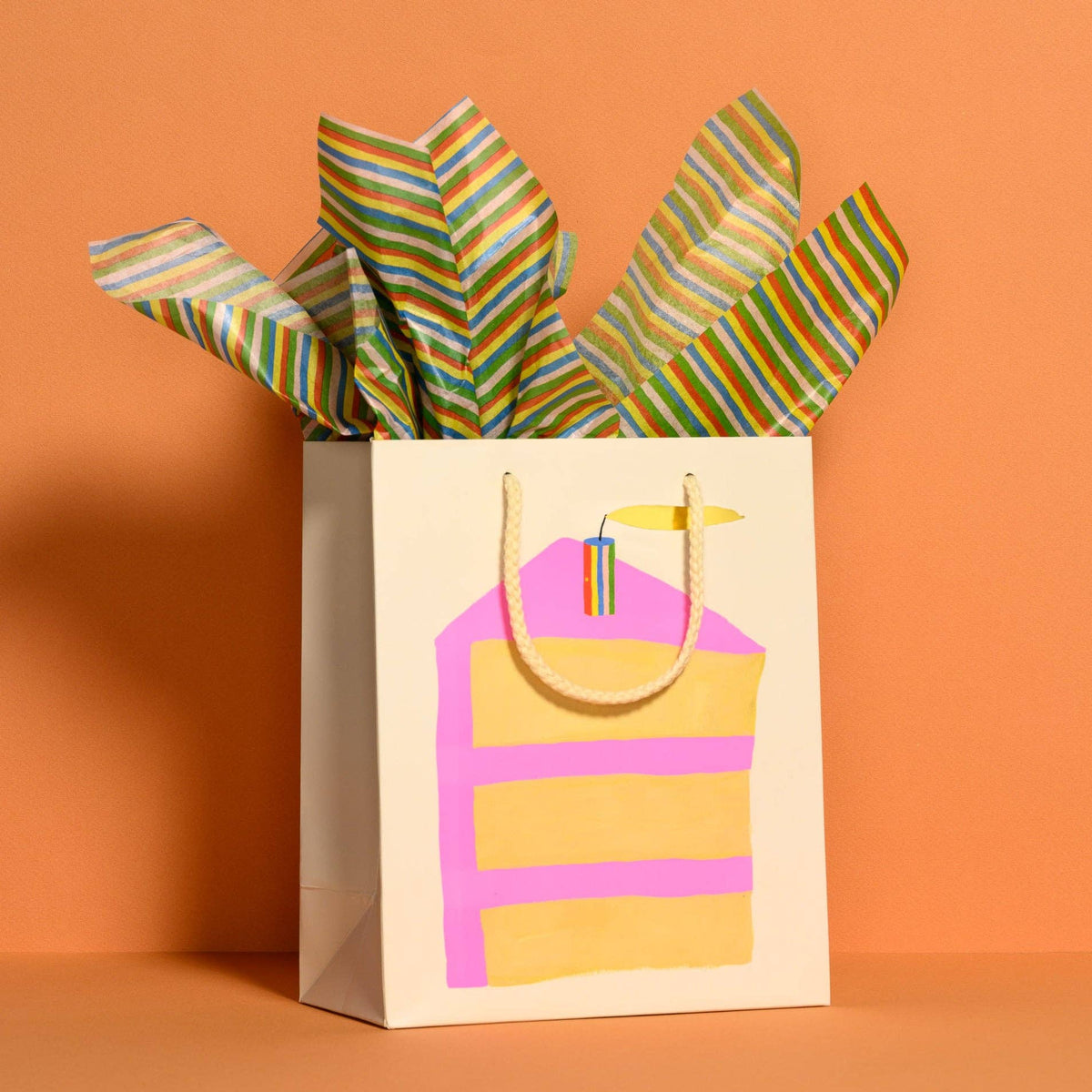 Colorful Stripe tissue paper: 5 Sheets
