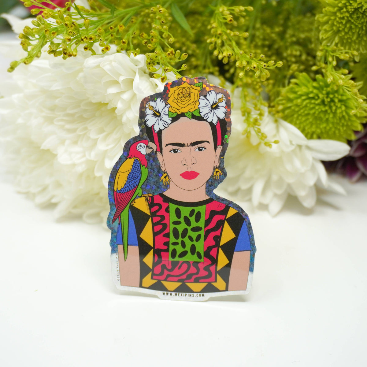 Frida Parrot 3&quot; Sticker