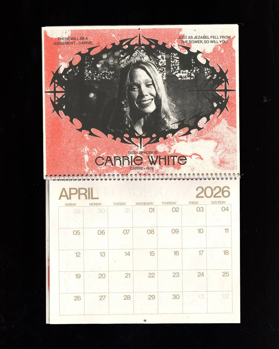 Women of Horror Risograph Spiral-Bound 2026 Calendar