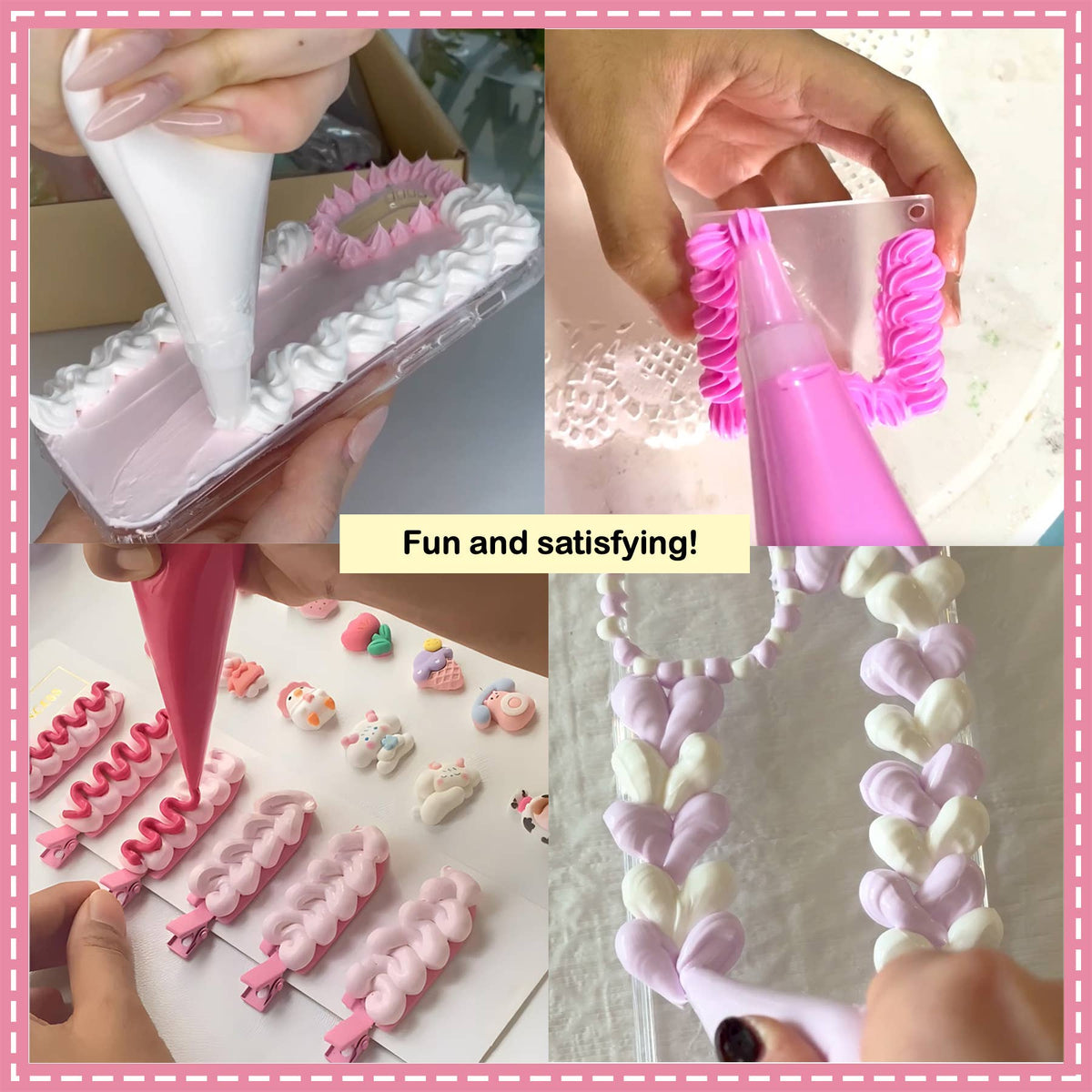 White &amp; Pinks Decoden Cream Set