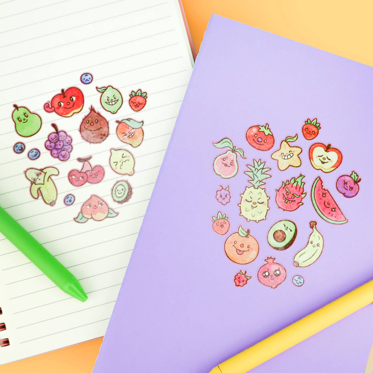Cute Fruits Planner Journal Kawaii Glitter Sticker Sheet