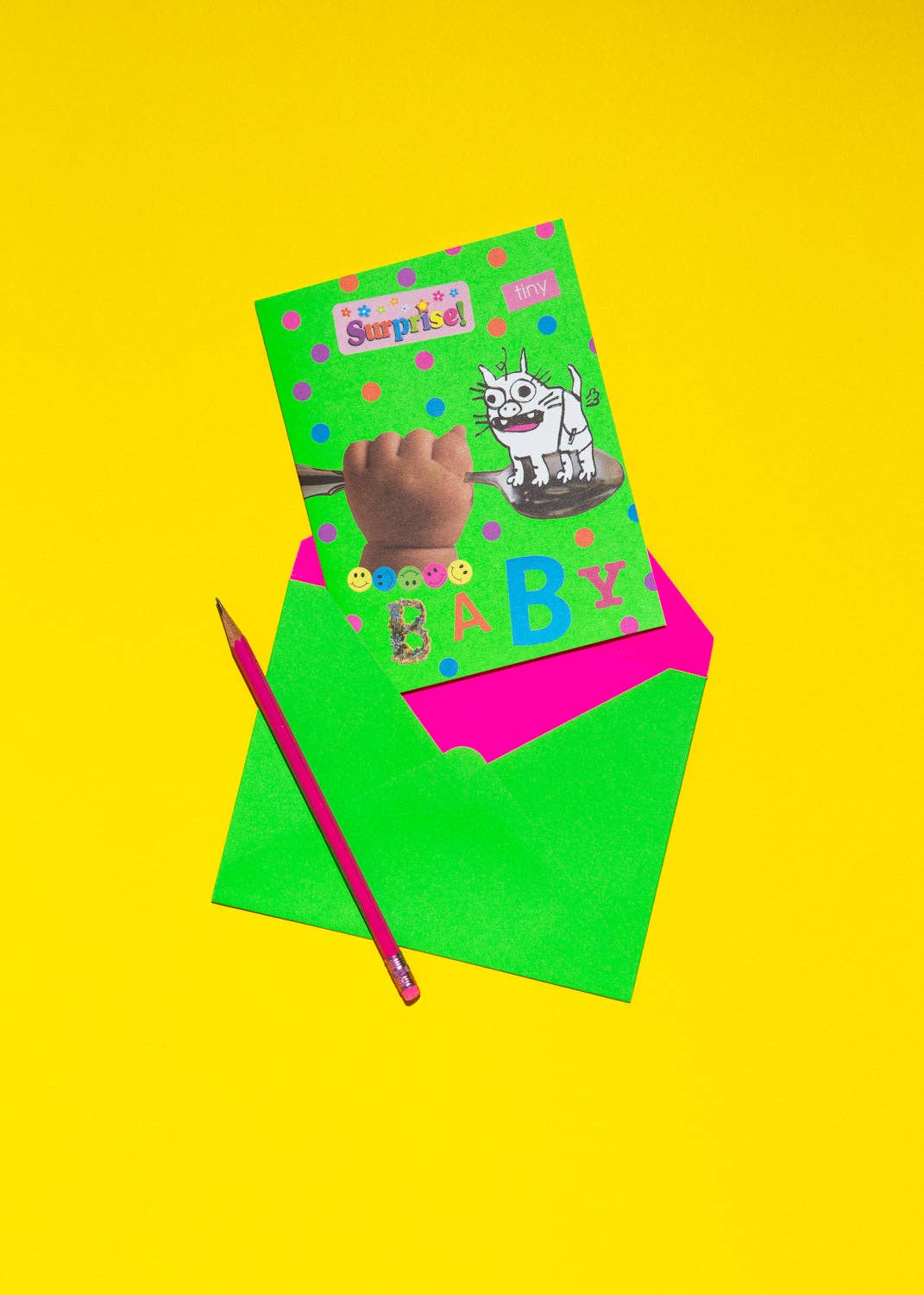 Surprise tiny baby card