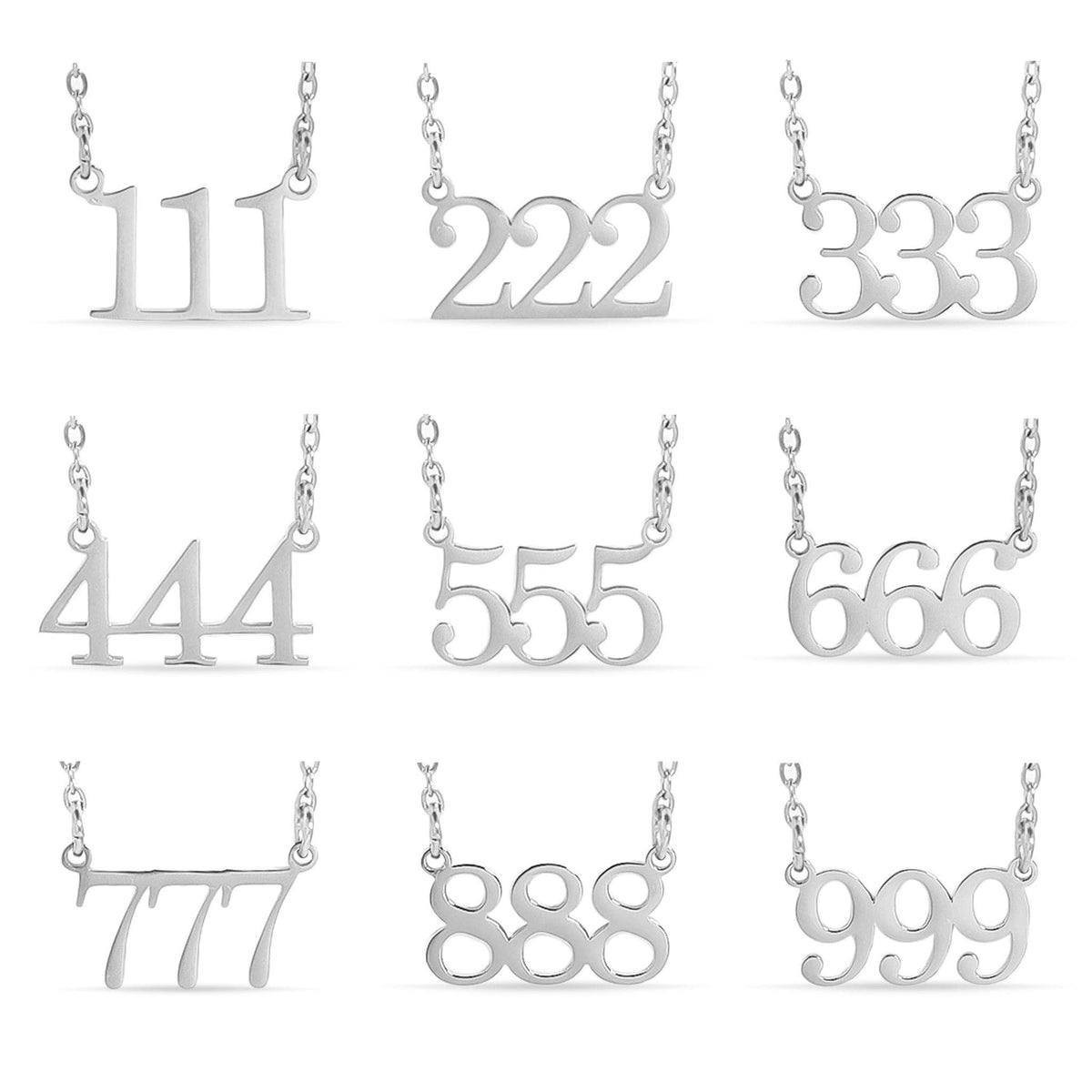 18K Gold PVD Stainless Steel Angel Number Necklace: Gold / 888