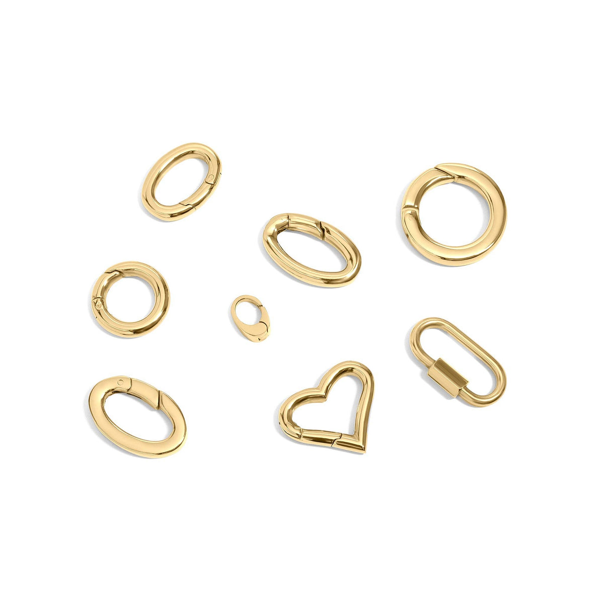 18K Gold PVD Stainless Steel Carabiner Variety Pack: Stainless