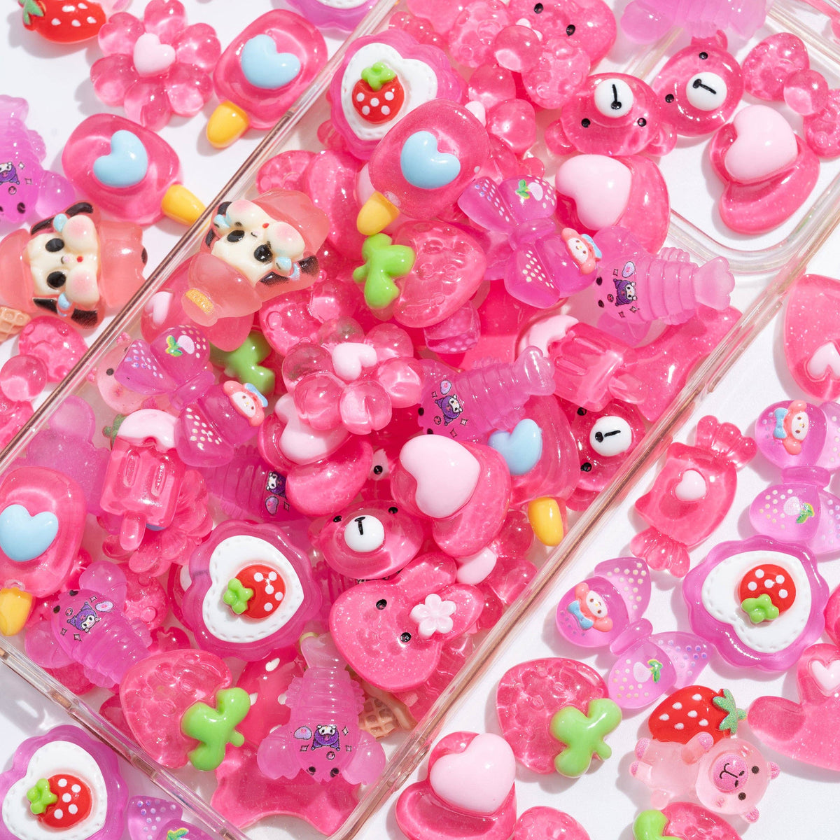 100 Pcs Mixed Decoden Charms: White