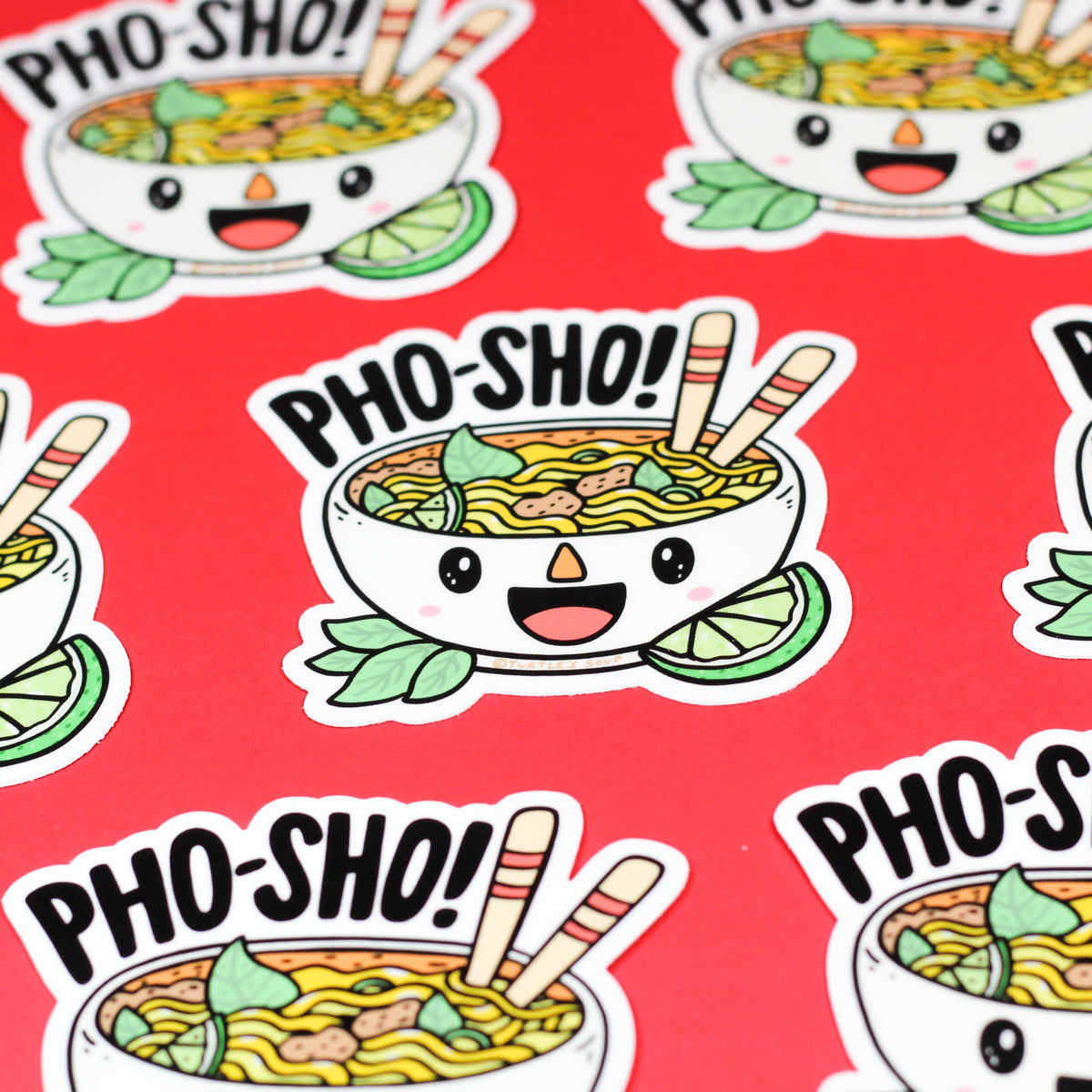 Pho Sho Food Noodles Pun Funny Water Bottle Vinyl Sticker