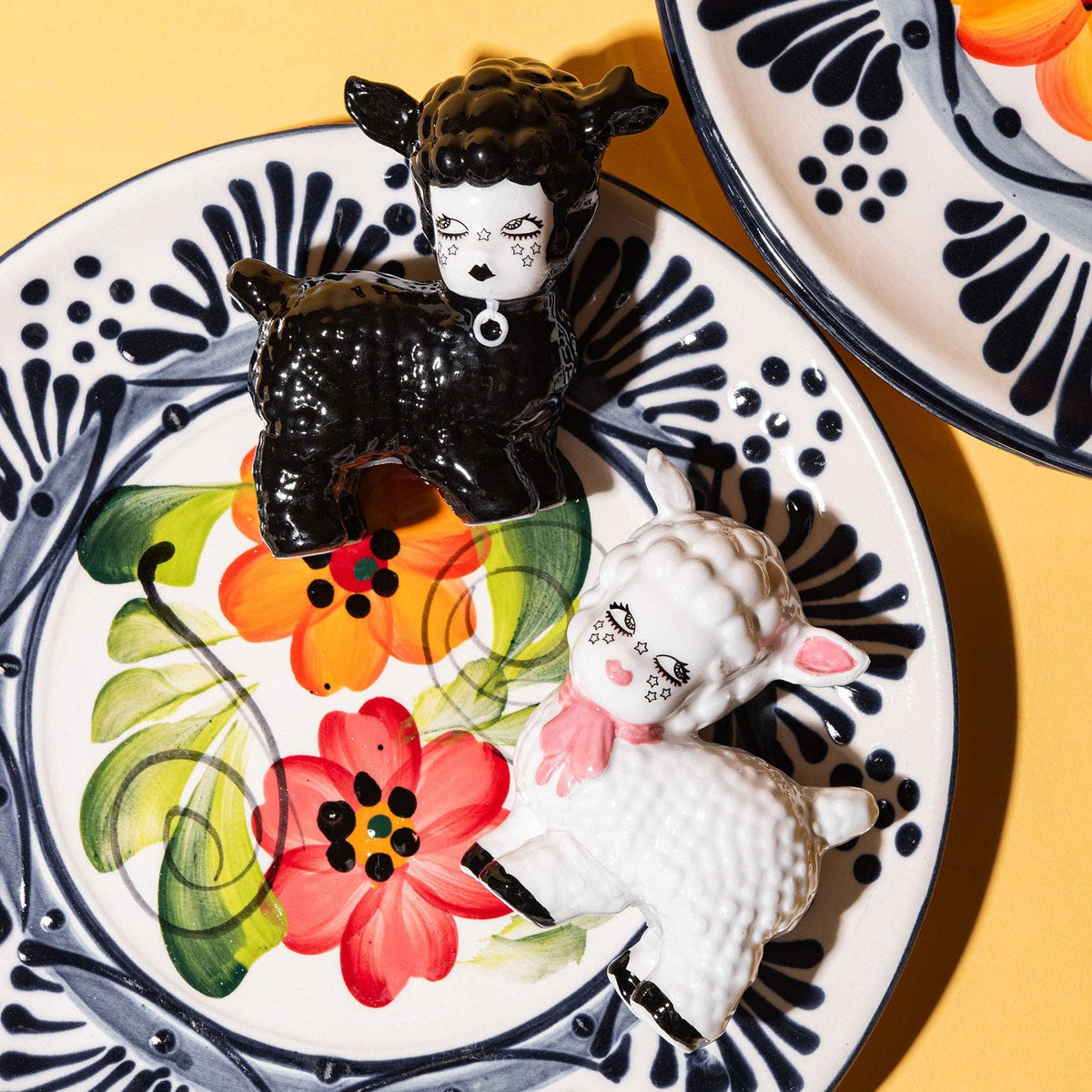 Little Lambs Ceramic Salt &amp; Pepper Shakers