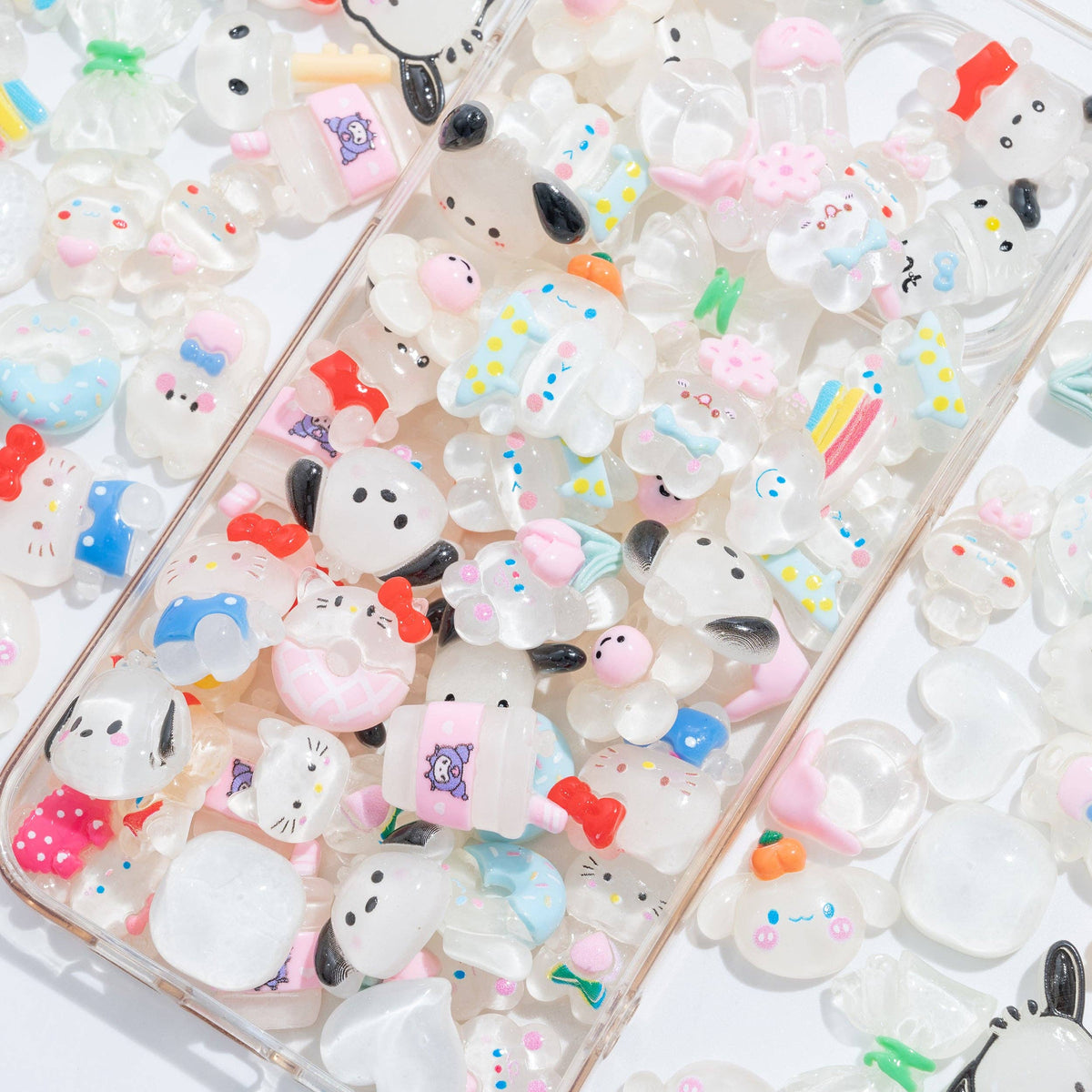 100 Pcs Mixed Decoden Charms: White
