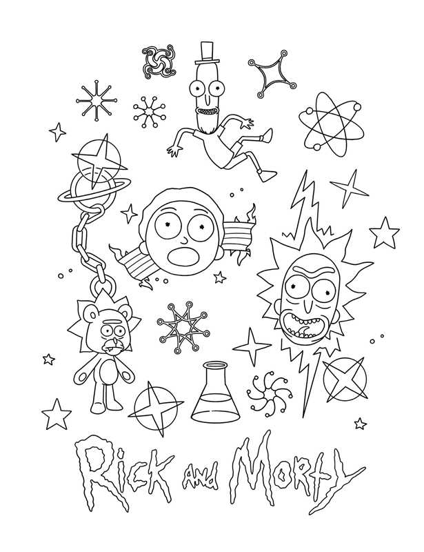 Rick and Morty Glow-in-the-Dark Coloring Book by Editors of Thunder Bay Press: Paperback; 76 pages / English