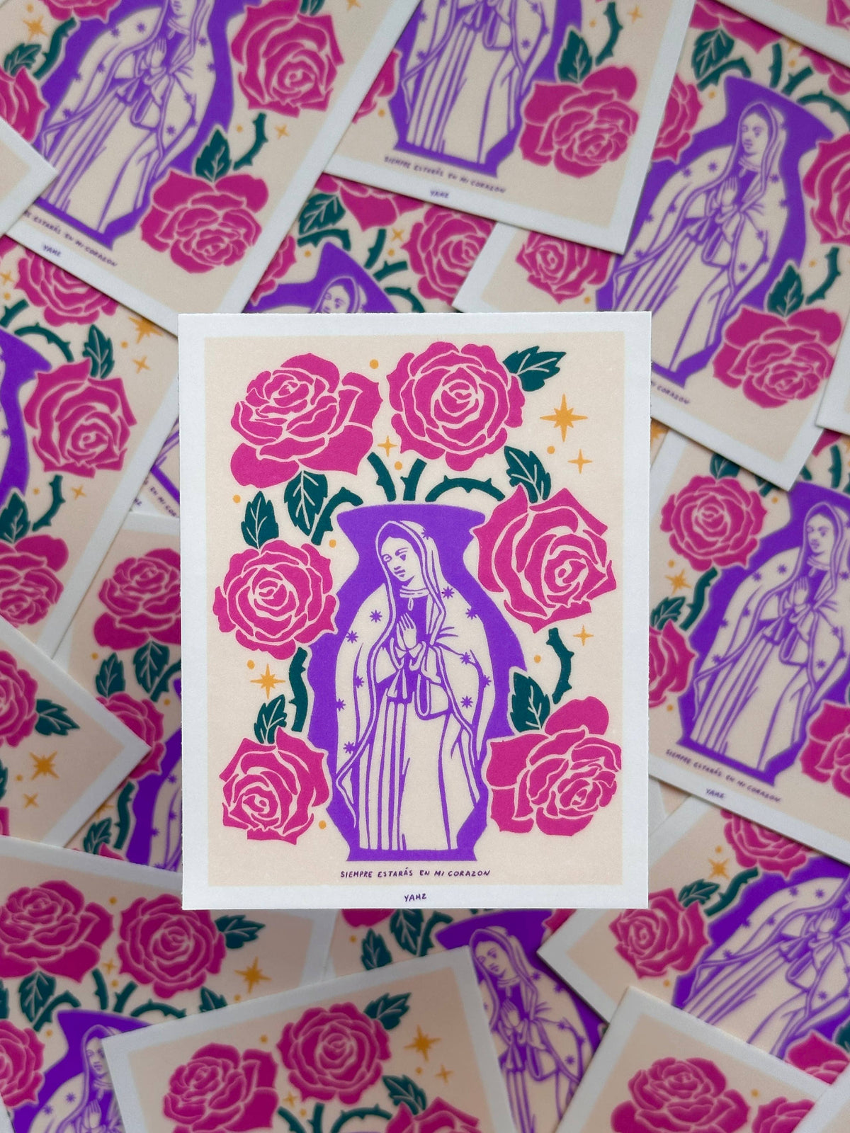 Virgencita jumbo sticker : Red