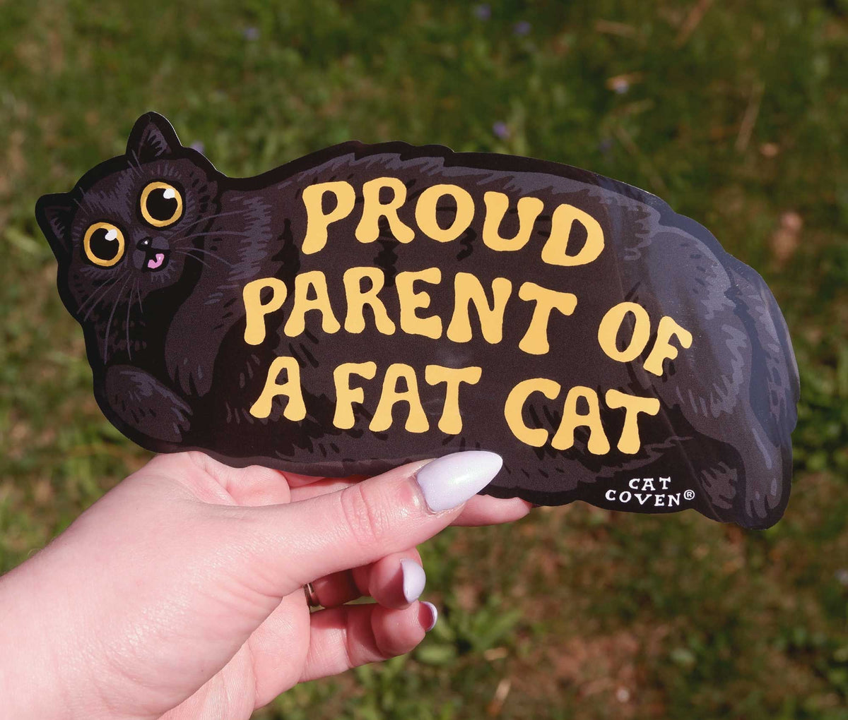 Fat Cat (Black) - Bumper Sticker