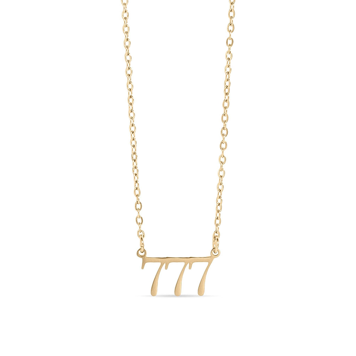 18K Gold PVD Stainless Steel Angel Number Necklace: Gold / 888