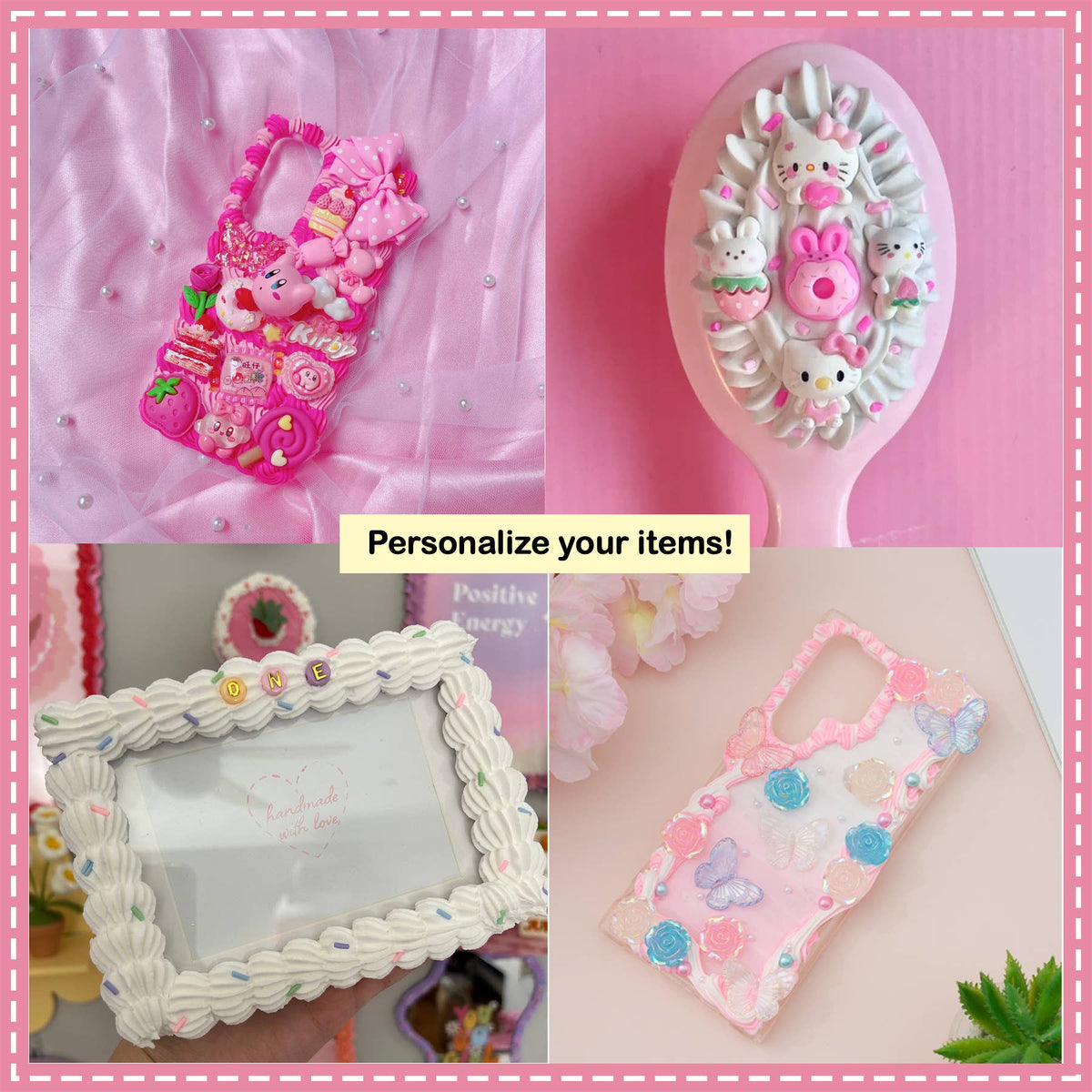 White &amp; Pinks Decoden Cream Set