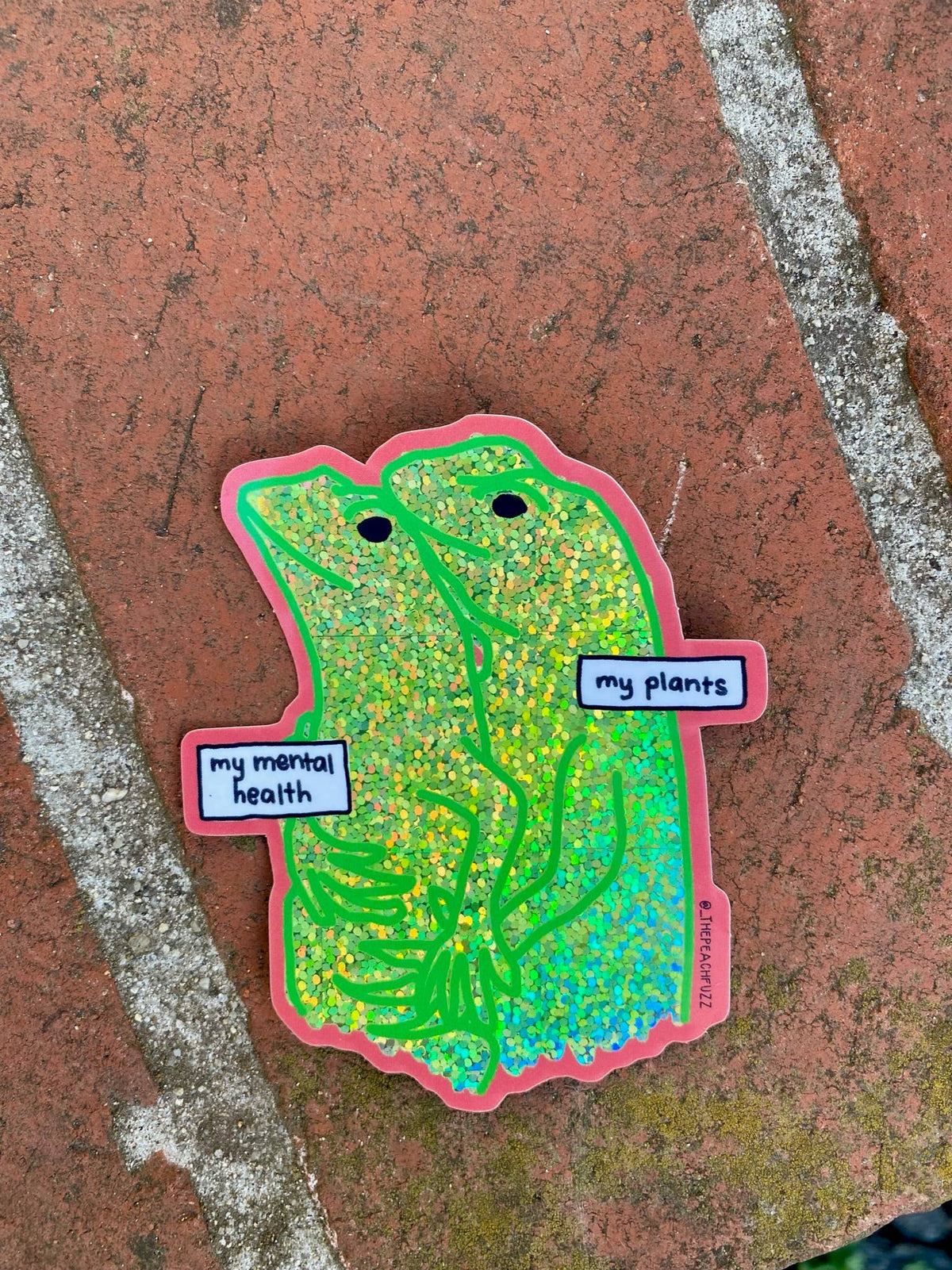 Emotional Support Lizards Glitter Sticker