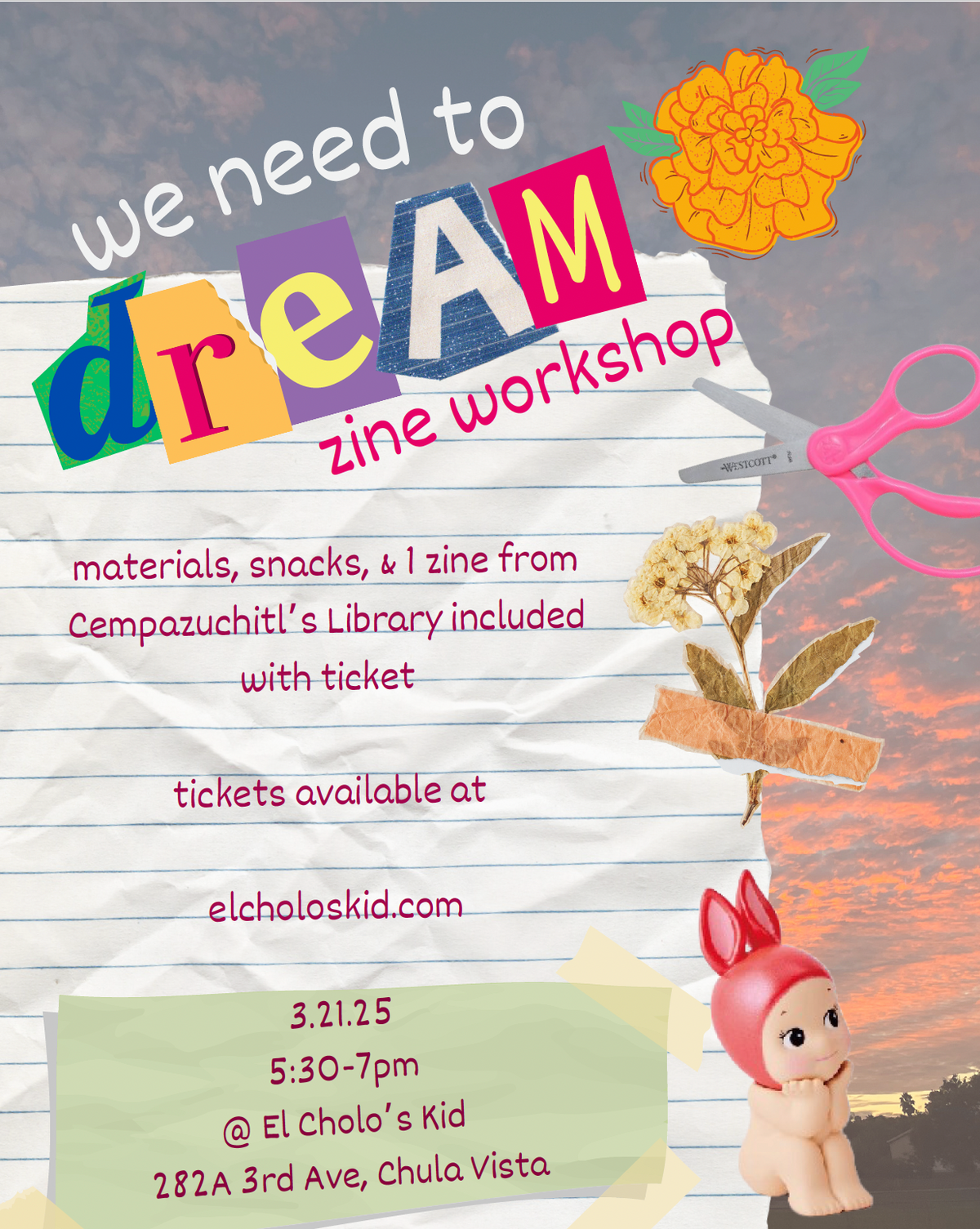 March 21: Zine Workshop: We Need to Dream