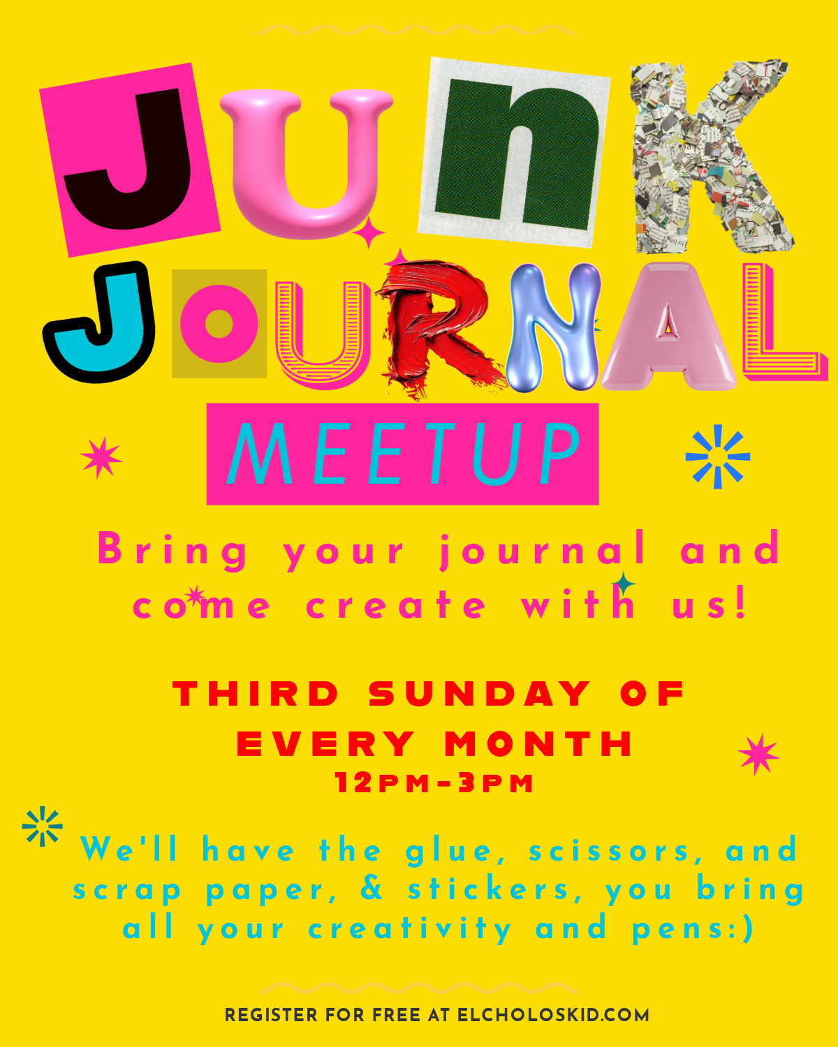 3rd Sunday of every month: Junk Journal Meetup