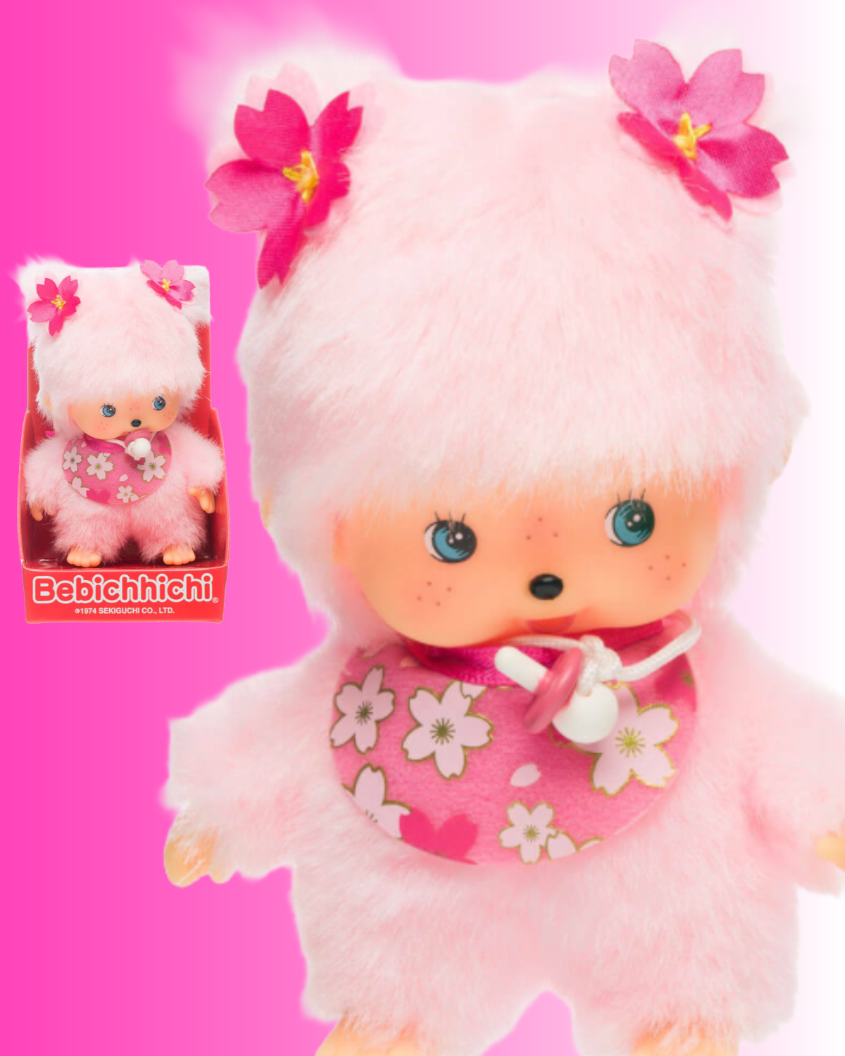 Monchhichi Classic Bebichhichi Sakura Cherry Blossom