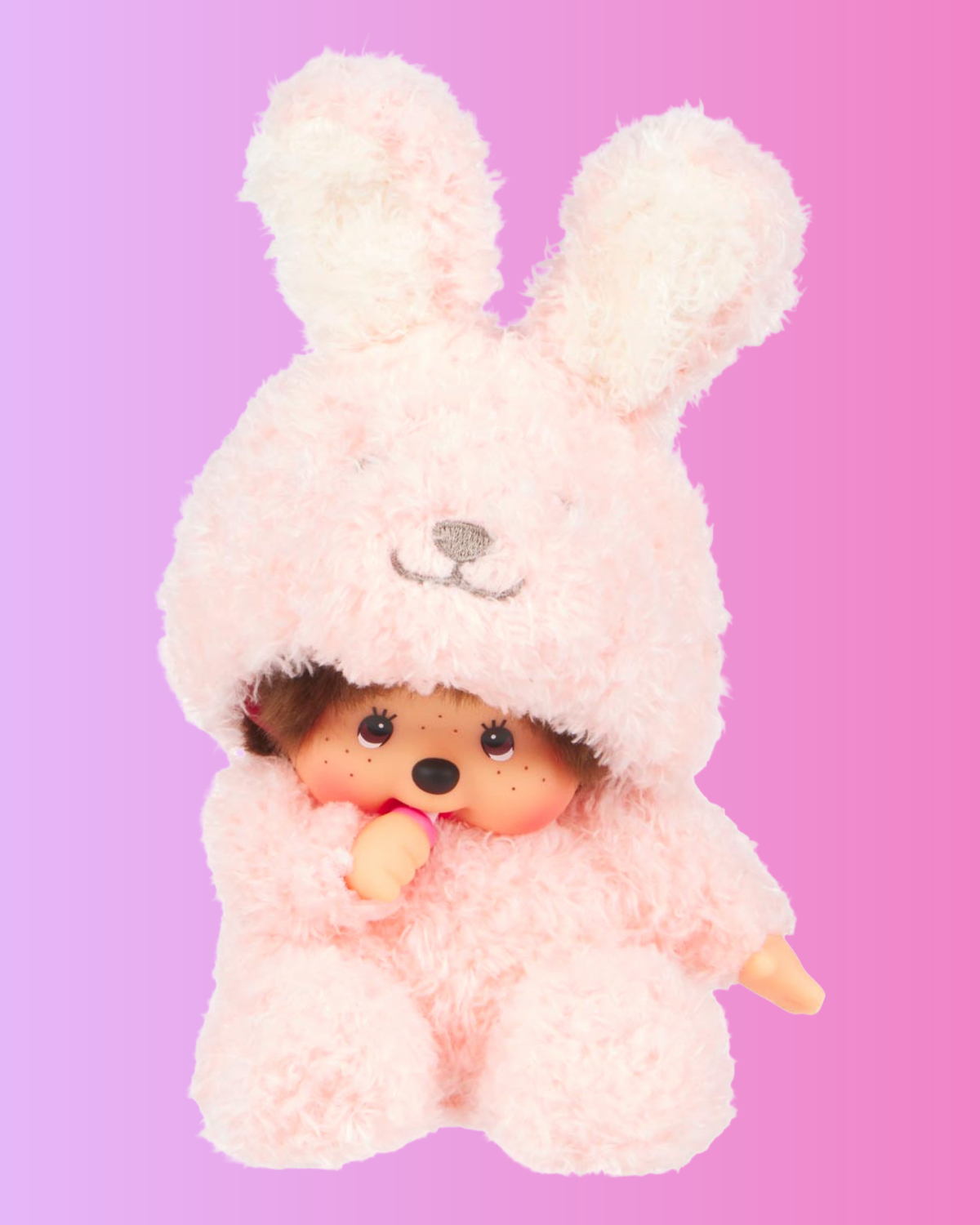Monchhichi Sitting Fluffy Bunny Doll Plush