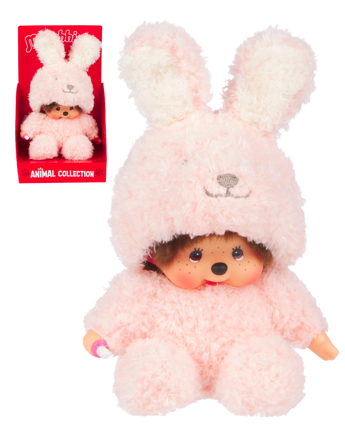 Monchhichi Sitting Fluffy Bunny Doll Plush