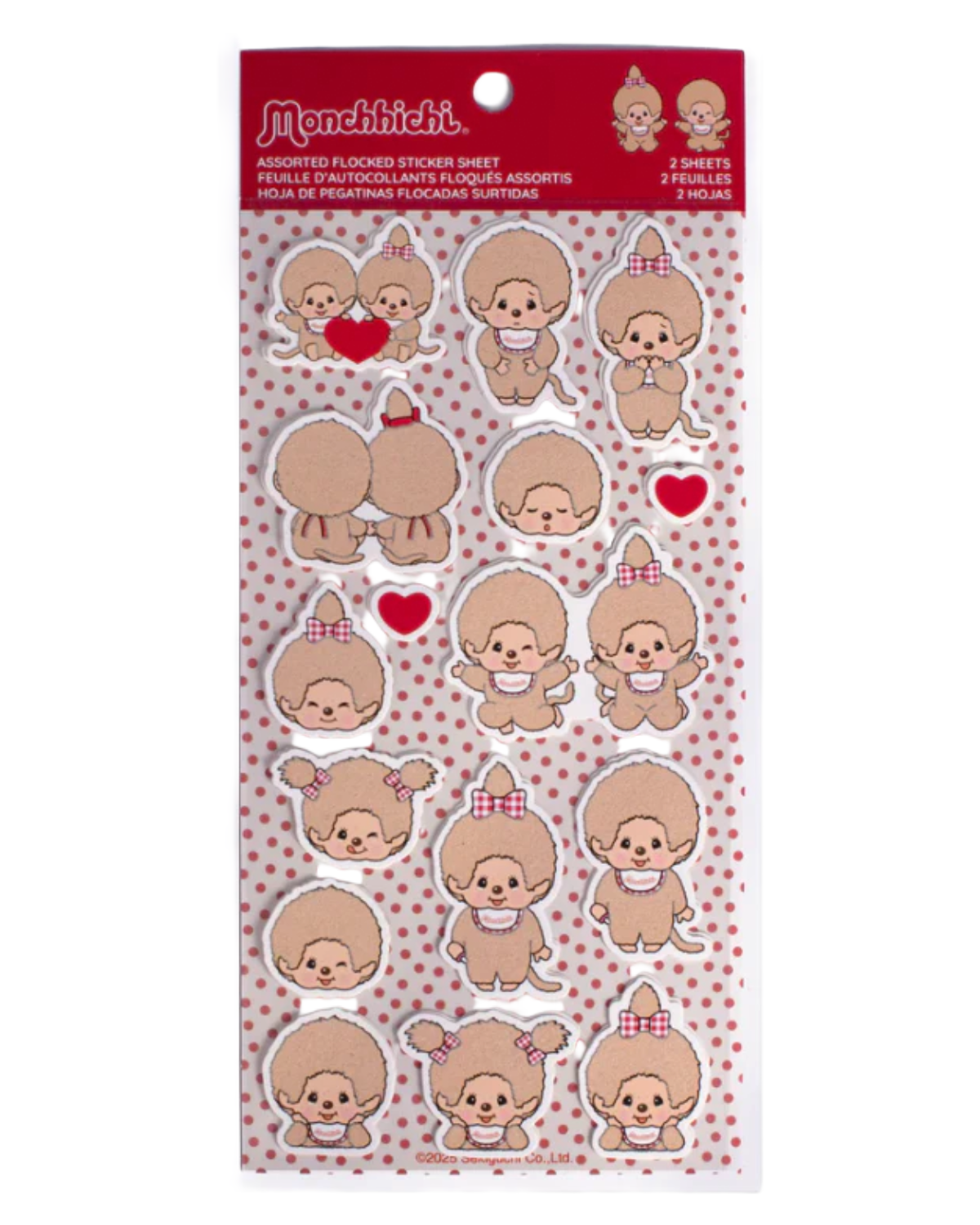 Monchhichi Assorted Flocked Sticker Sheet