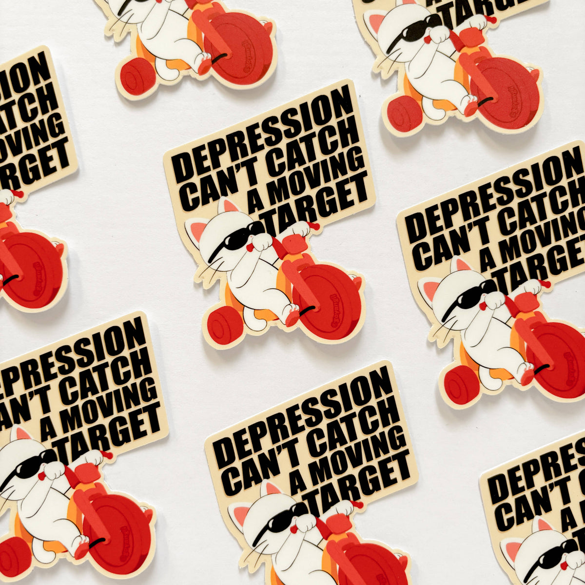 Depression Cat Waterproof Vinyl Sticker