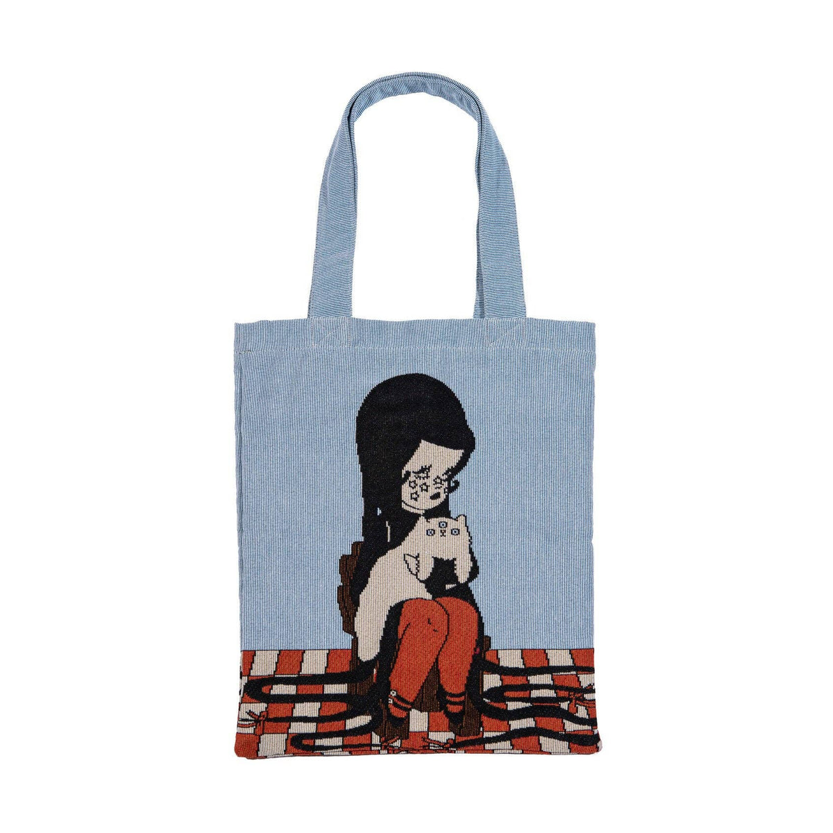 Love Cats Blanco Woven Tote