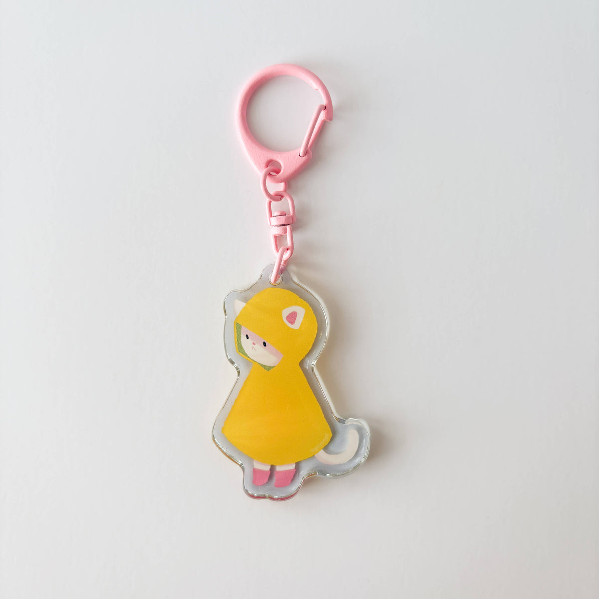 Rainy Cat Glitter Acrylic Keychain