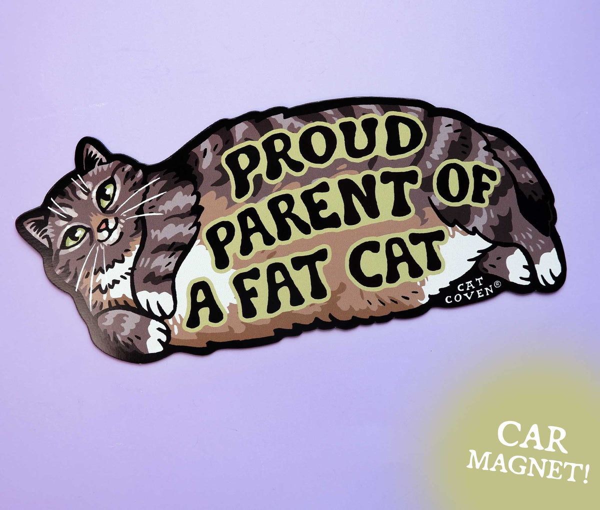 Fat Cat (Tabby) - Car Magnet