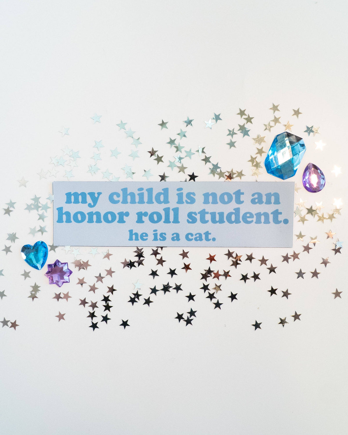 Honor Roll Cat Bumper Magnet- Blue