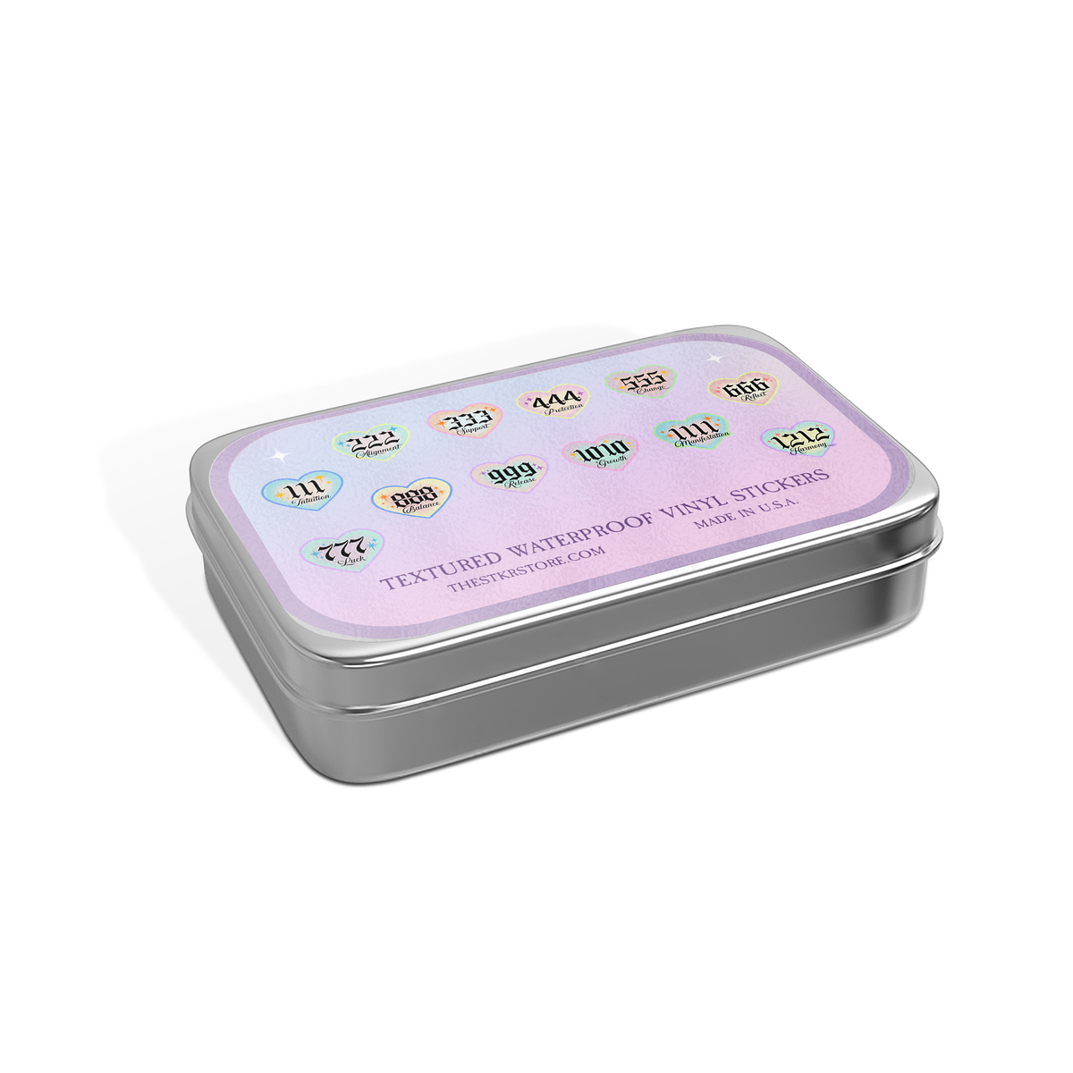 Angels Numbers Stickers Tin Can