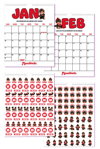 Monchhichi Calendar 2027