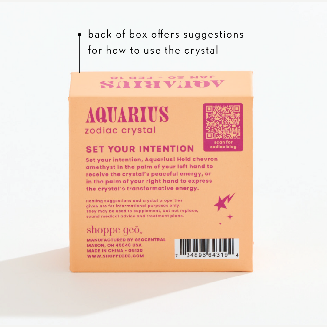 Aquarius – chevron Zodiac Crystal