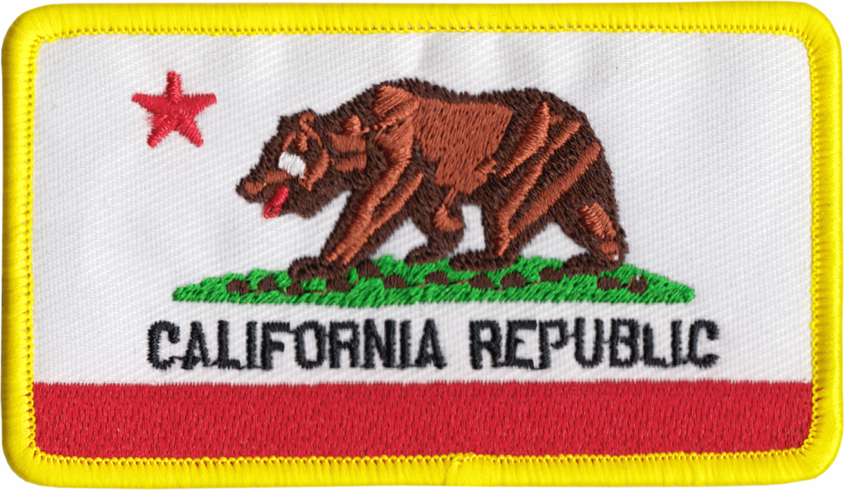 Patch - Flag - California - Rectangular With Yellow Border