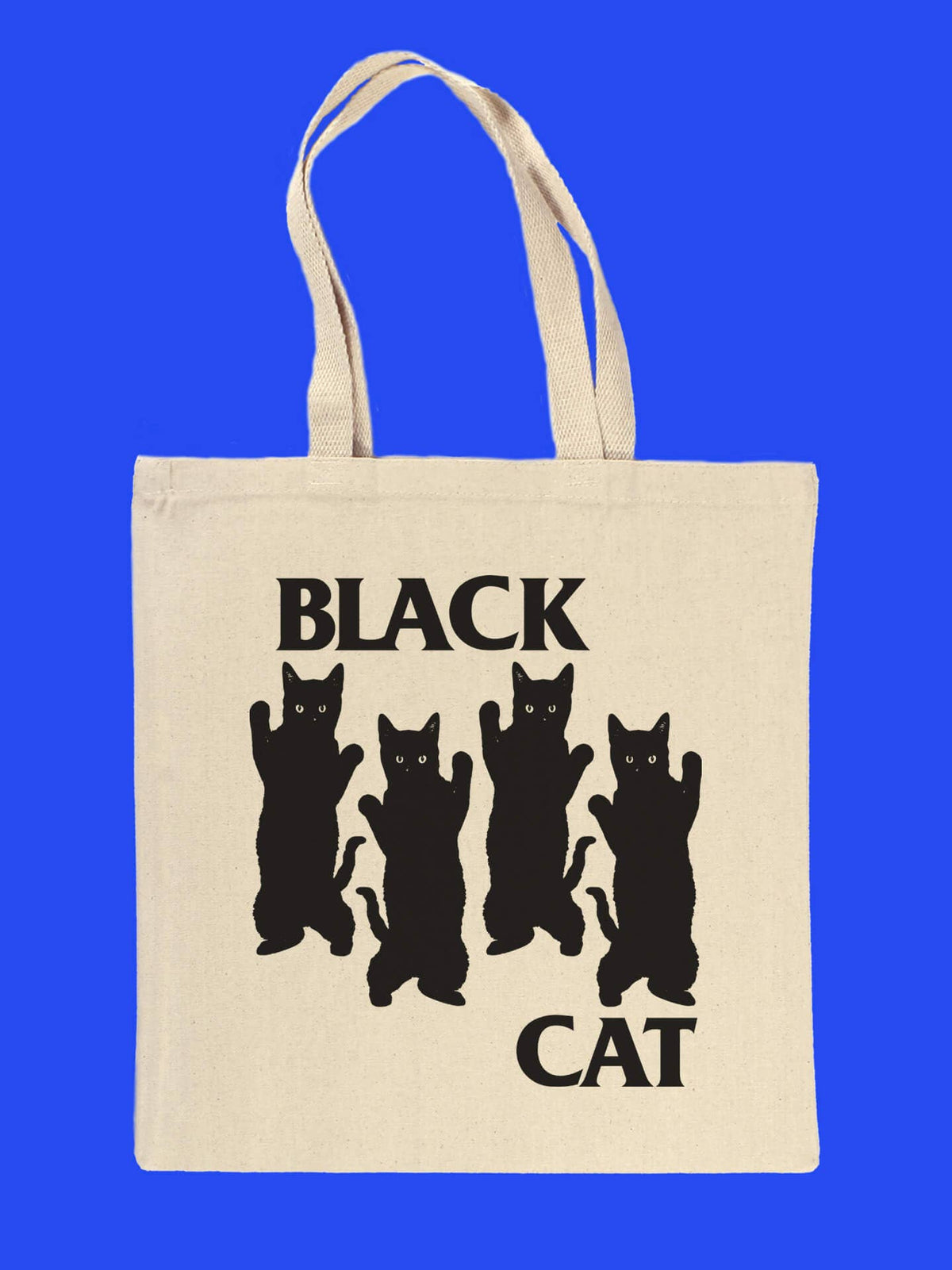 Black Cat Tote Bag: Natural