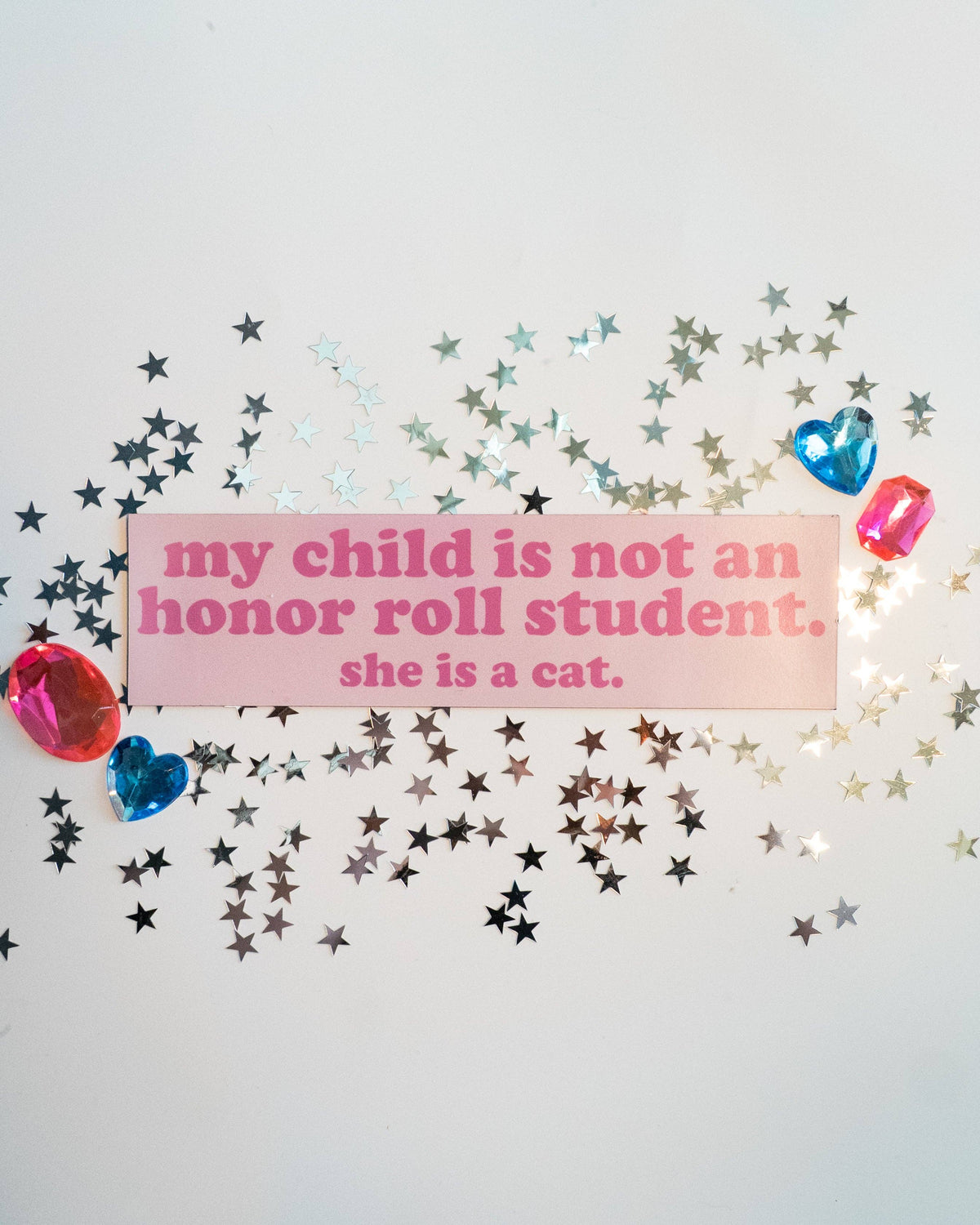 Honor Roll Cat Bumper Magnet- Pink