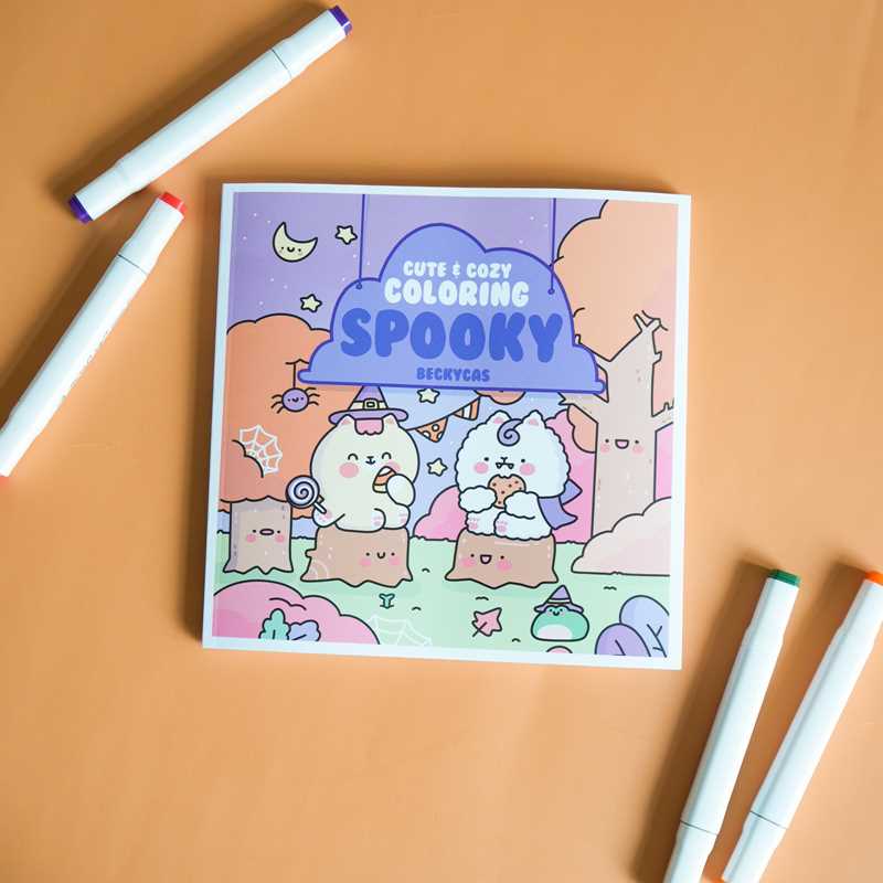 Cute & Cozy Coloring: Spooky by Becky Cas: Paperback; 80 pages / English