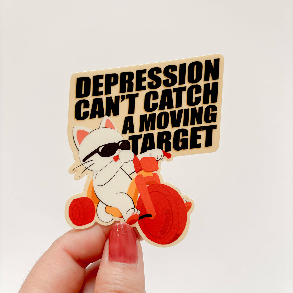 Depression Cat Waterproof Vinyl Sticker
