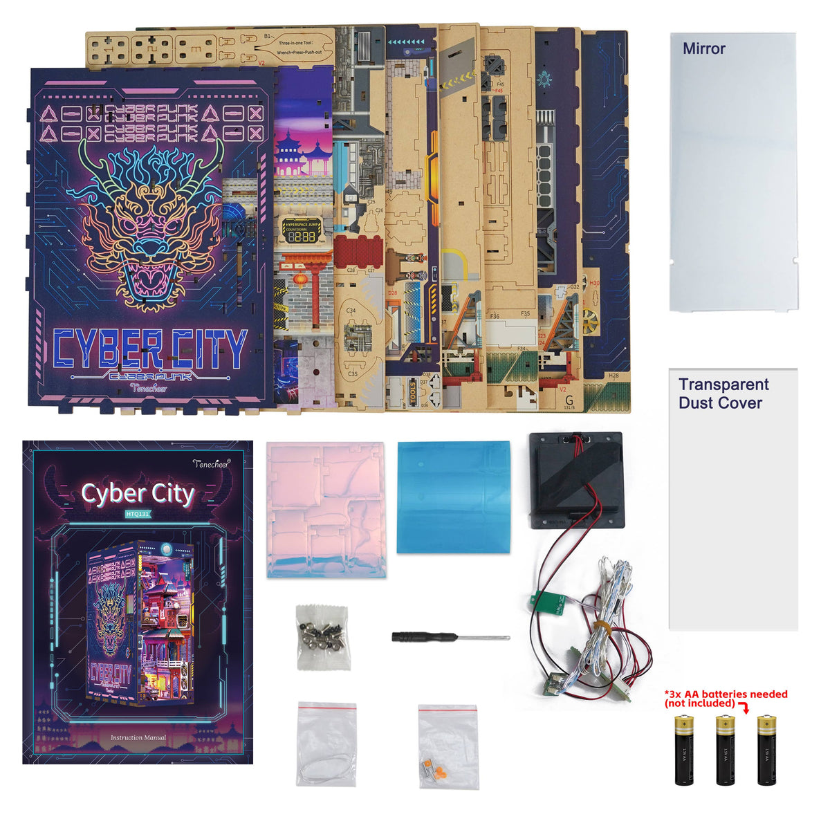 DIY Book Nook Kit: Cyber City w/ Dust Cover