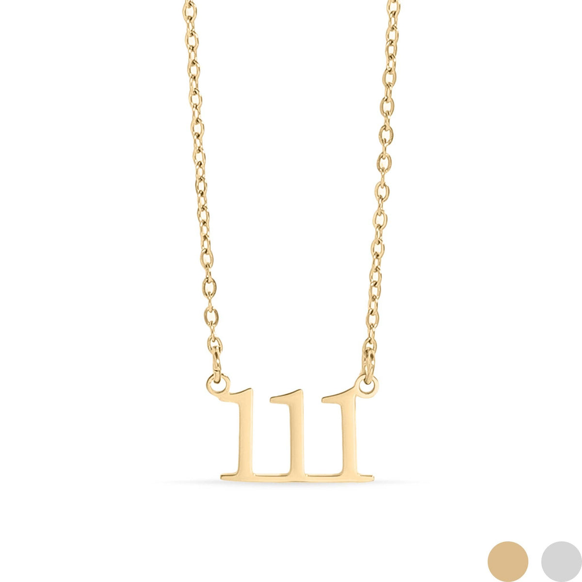 18K Gold PVD Stainless Steel Angel Number Necklace: Gold / 888