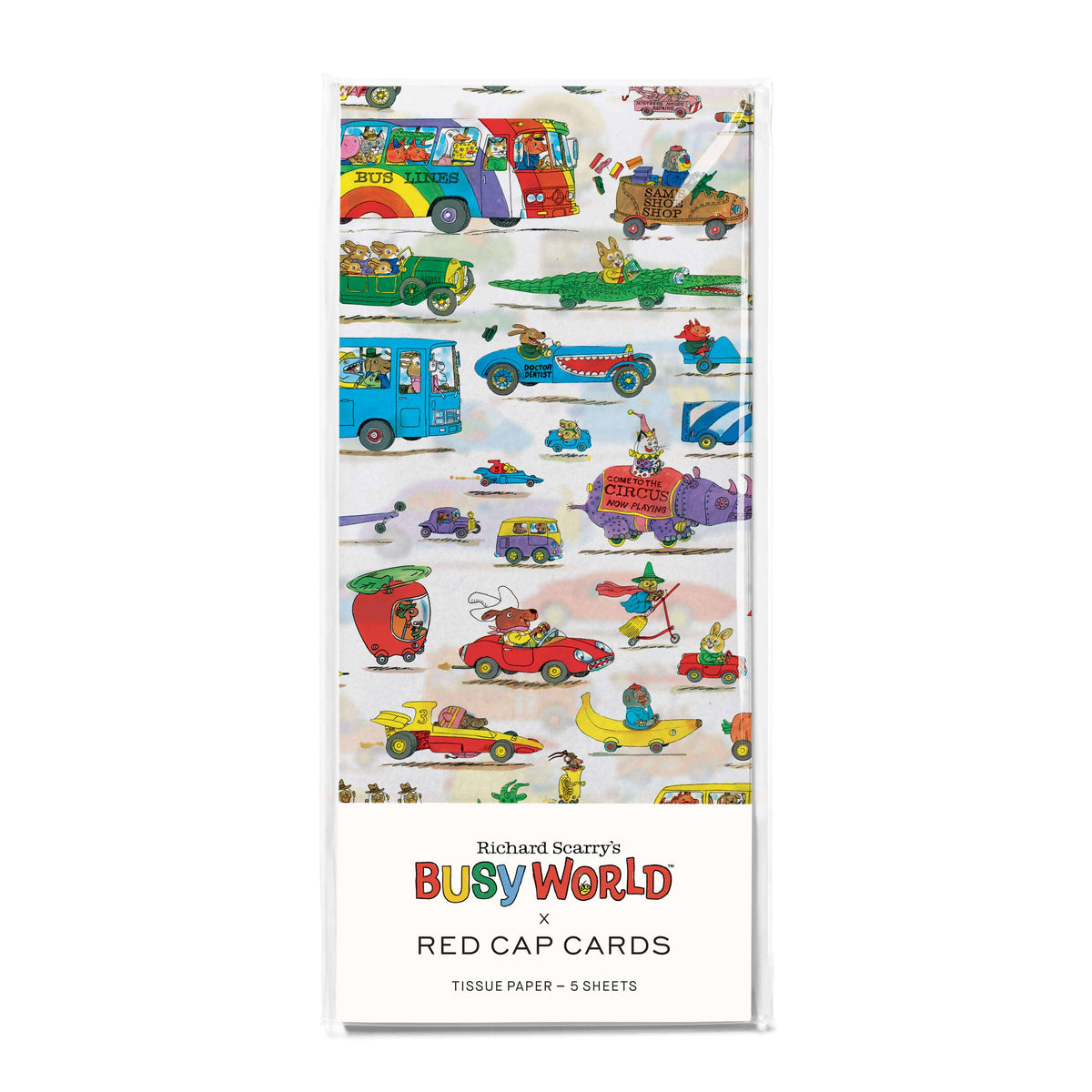 Busytown Cars tissue paper: 5 Sheets