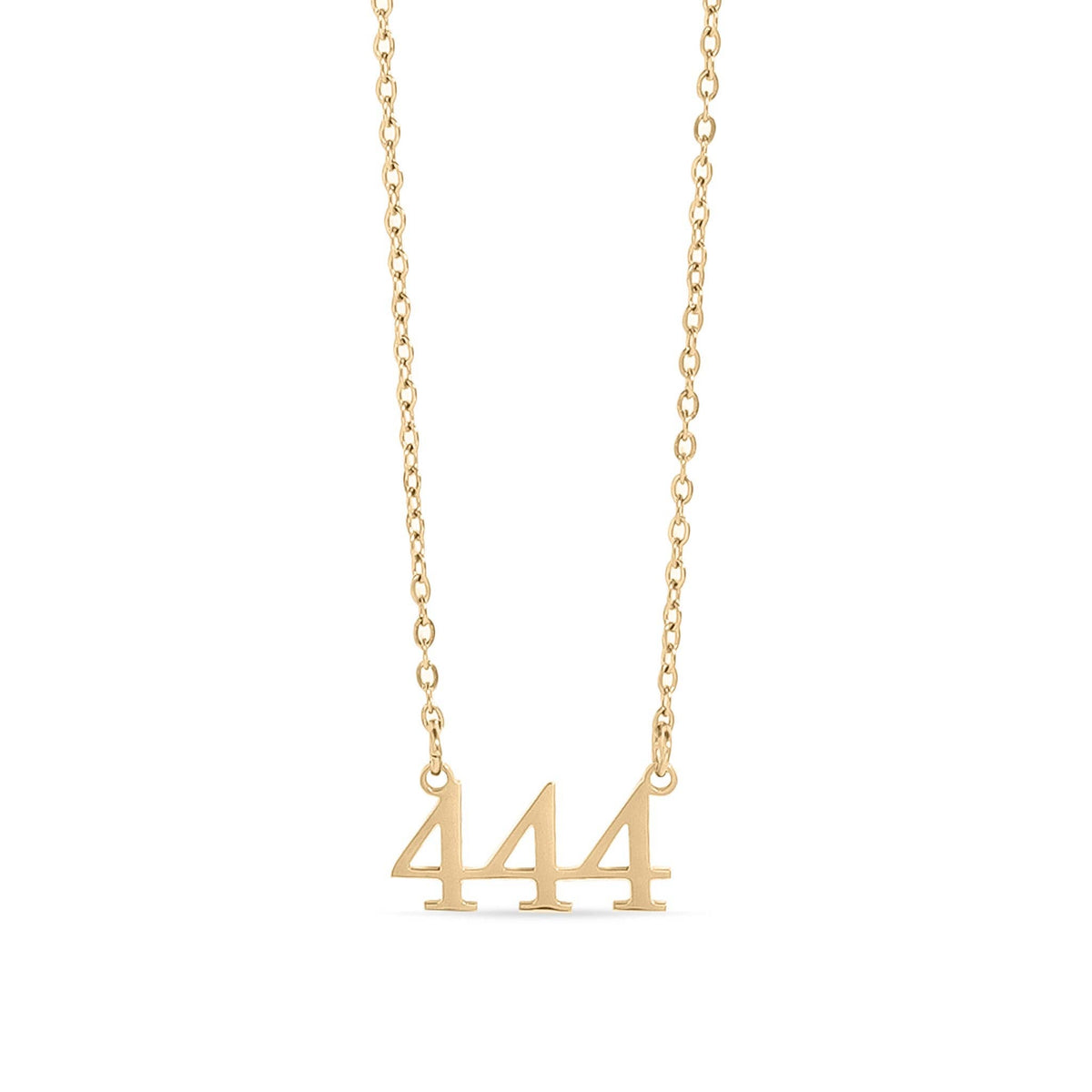18K Gold PVD Stainless Steel Angel Number Necklace: Gold / 888