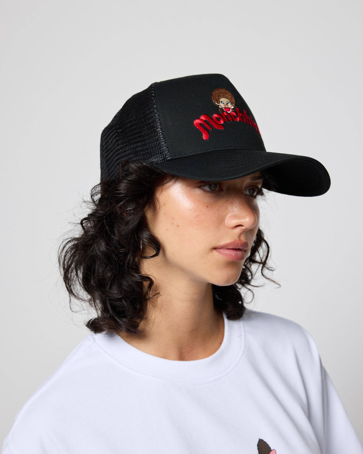 Monchhichi™ Logo Trucker Hat, Charcoal