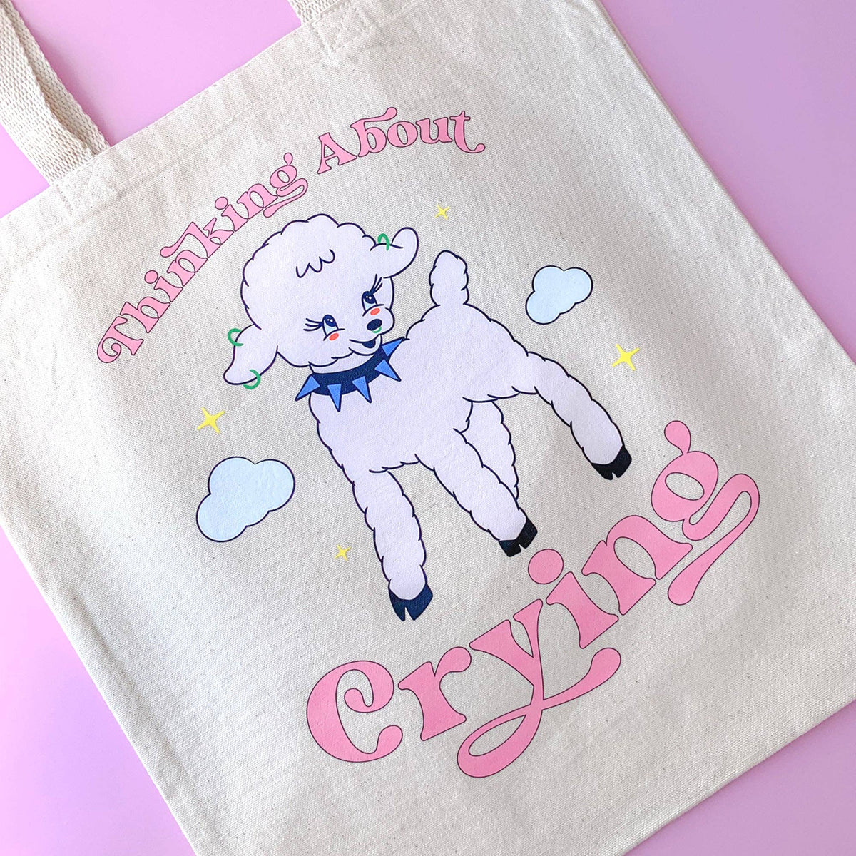 Thinking About Crying Tote Bag | Canvas + Graphic