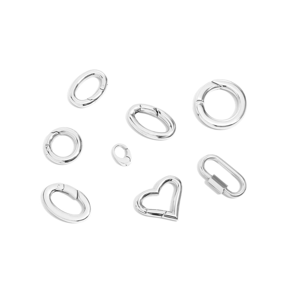 18K Gold PVD Stainless Steel Carabiner Variety Pack: Stainless
