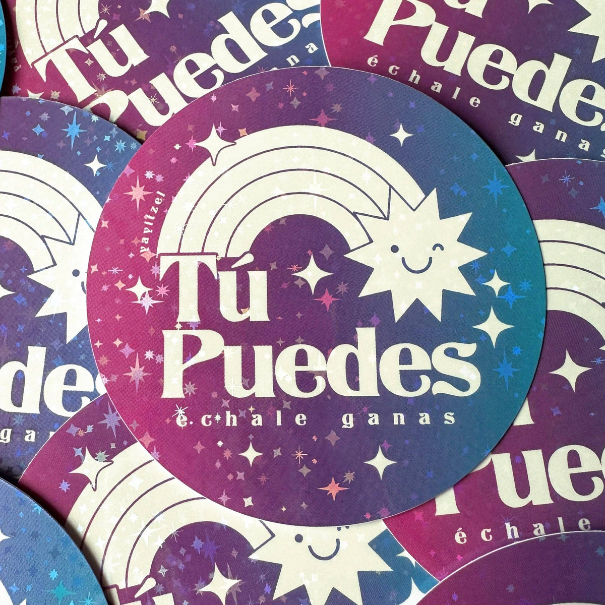 Tu Puedes Holographic Sticker