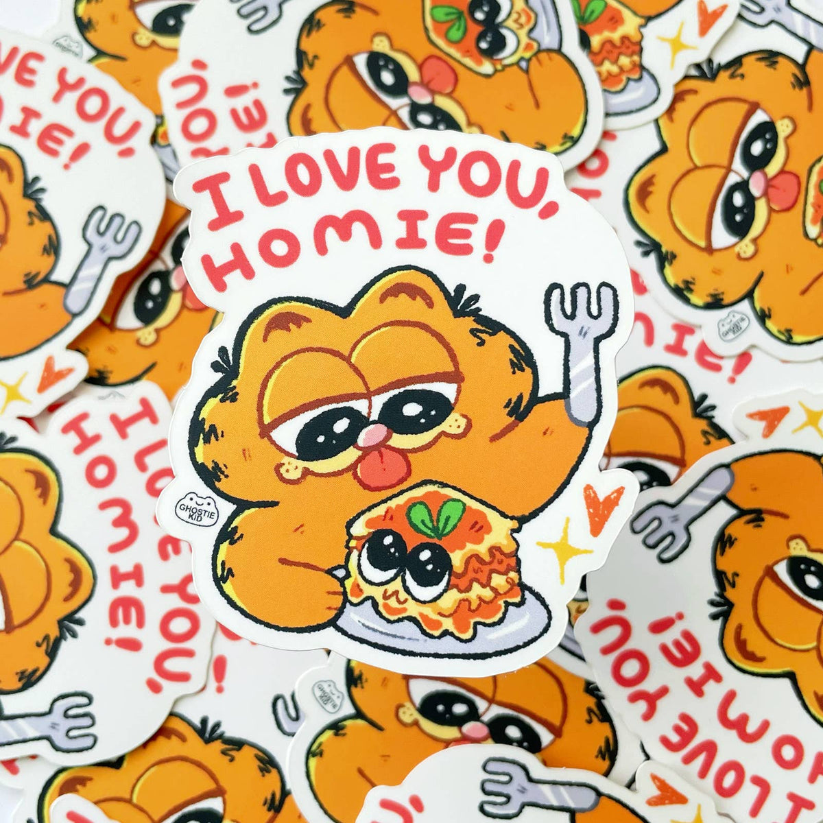 Garfield I Love You Homie | Vinyl Sticker